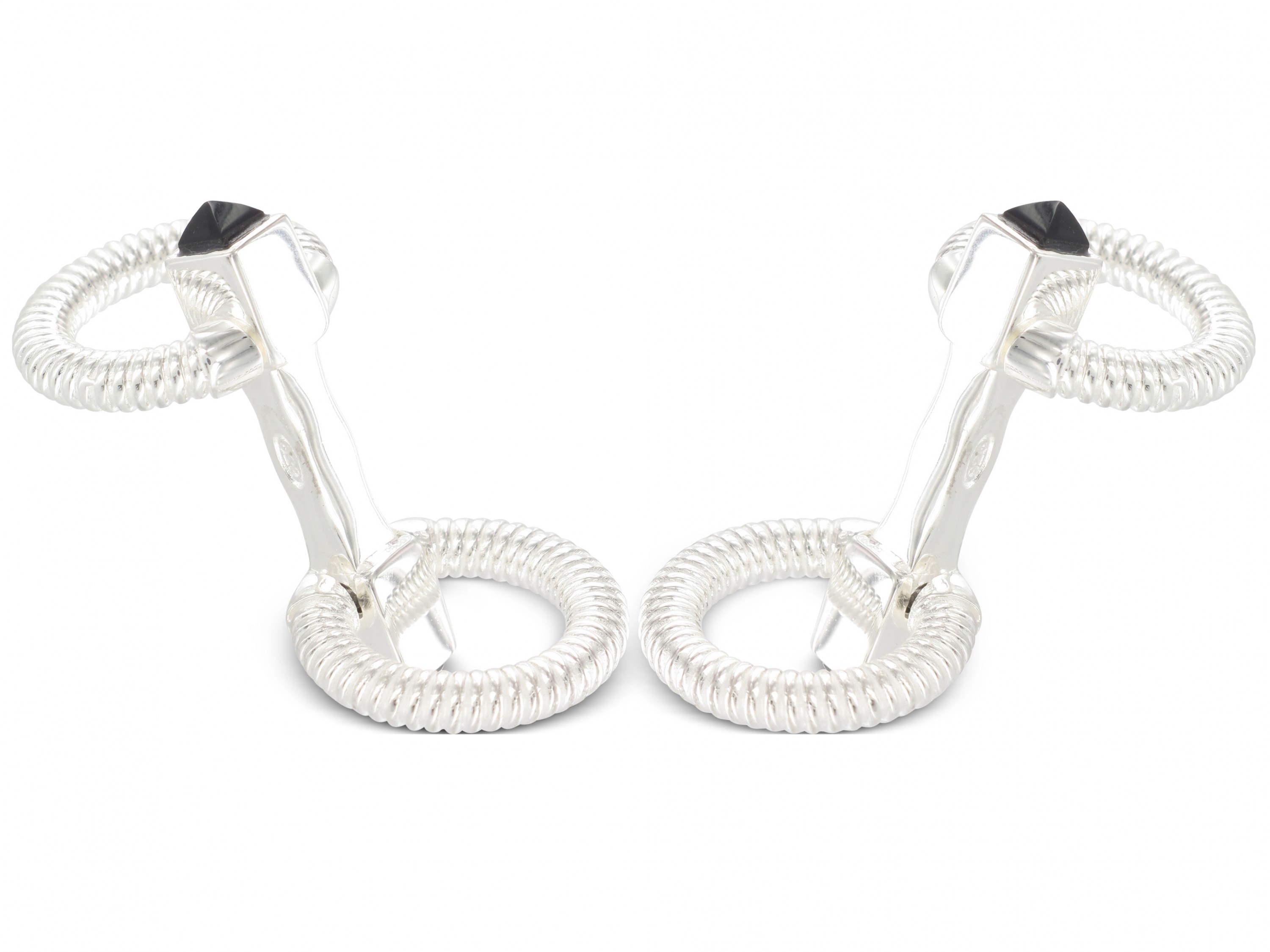 Moderne Manschettenknöpfe Spirale Silber Modische Manschettenknöpfe Spirale