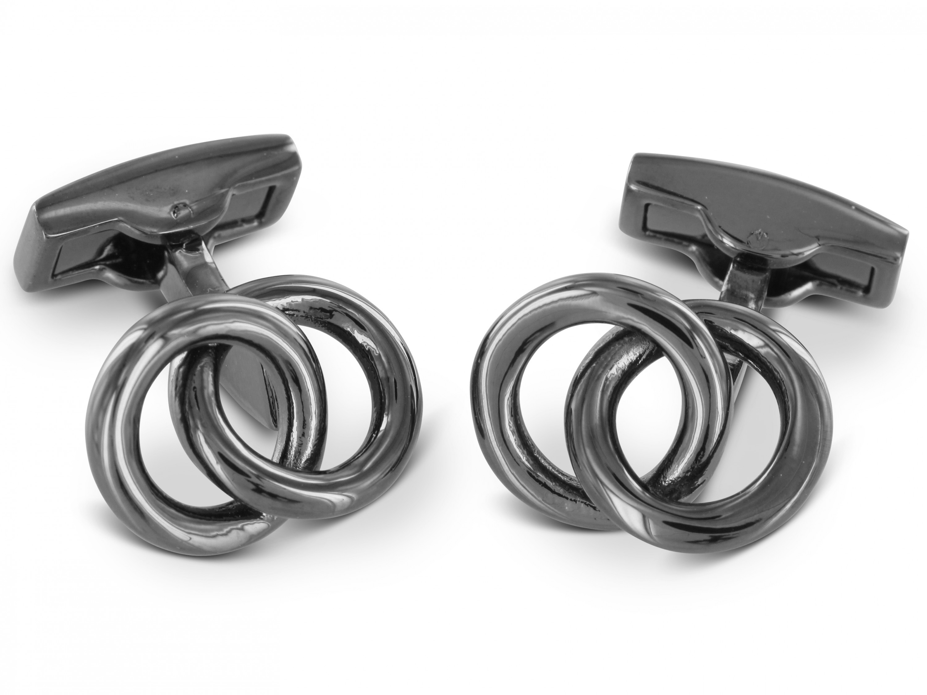 TEROON Manschettenknöpfe Ringe Silberbronze schwarz schwarze Manschettenknöpfe Silberbronze