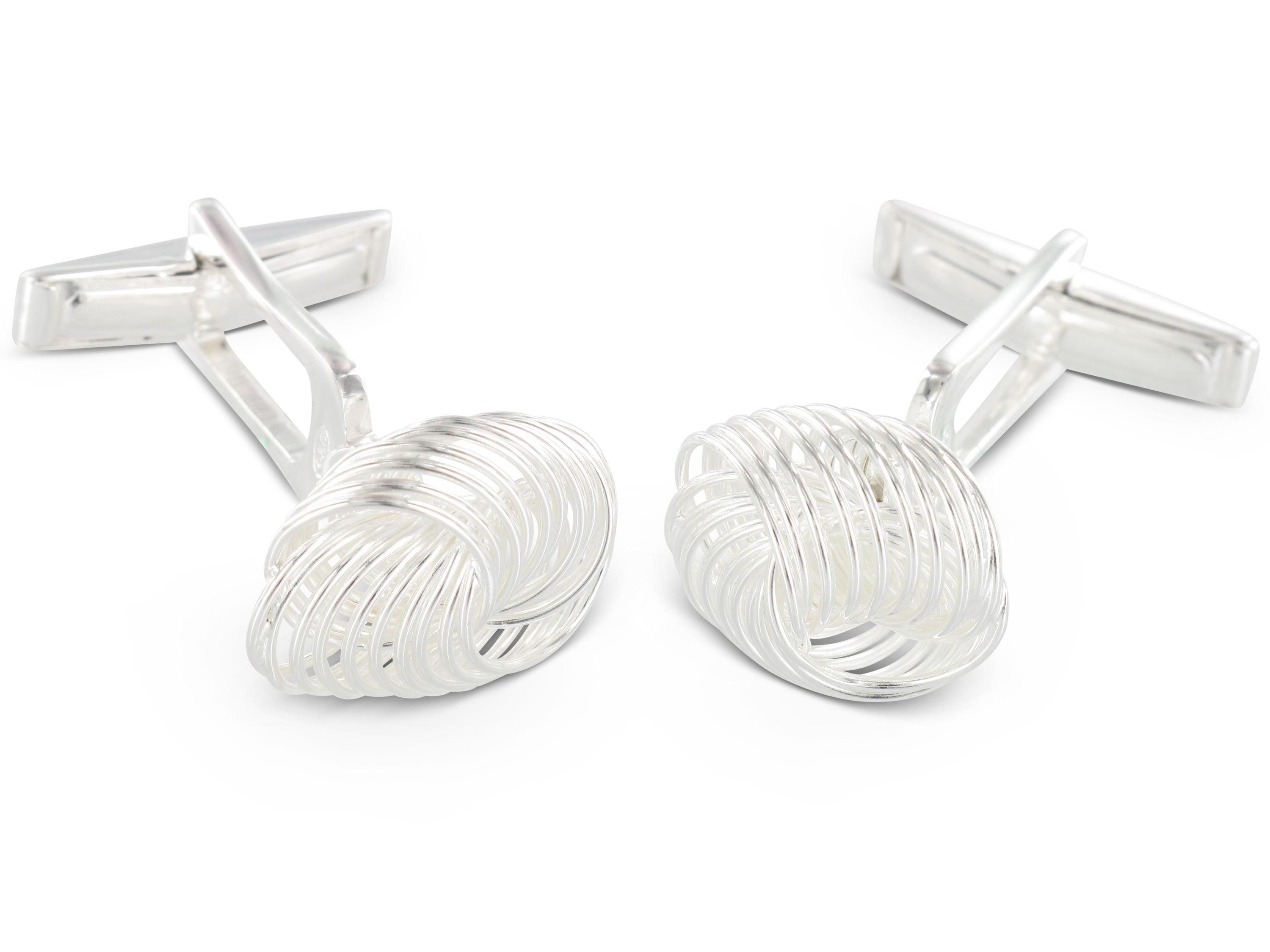 Moderne Manschettenknöpfe 925er Sterling Silber Knoten Kunstvolle Manschettenknöpfe Knoten 925er Sterling Silber