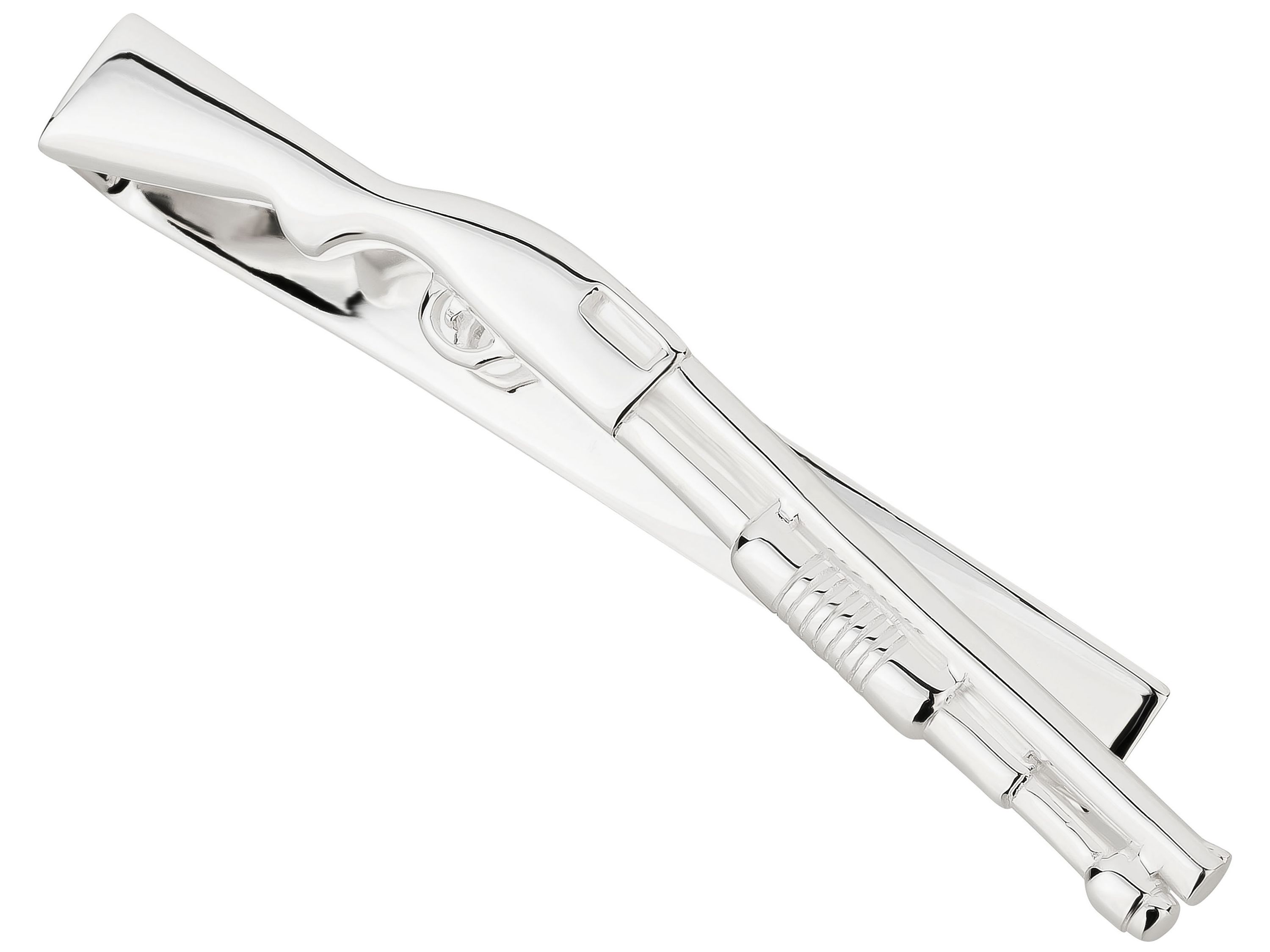 Silber Pumpgun Krawattenklammer Krawattenklammer Gewehr Silber