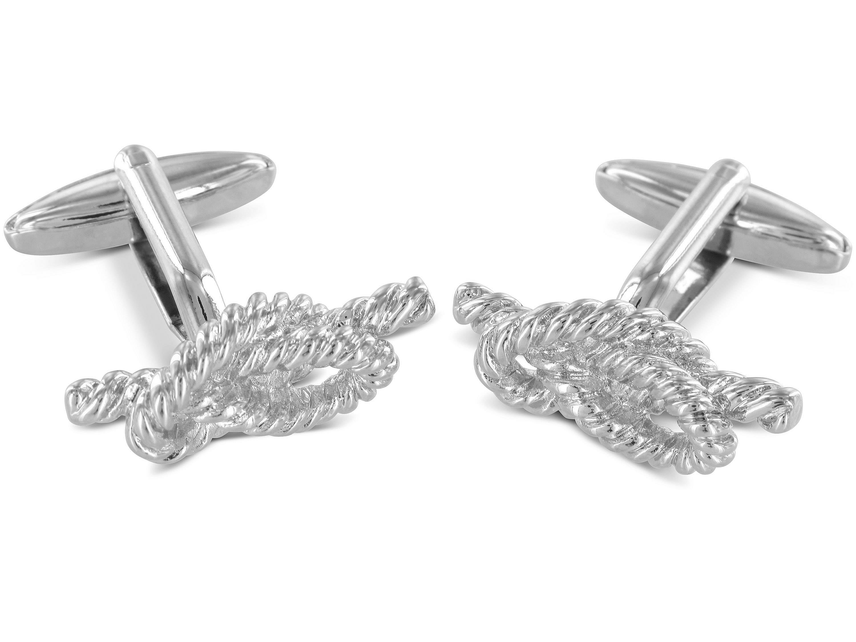 Knoten Schlaufe Manschettenknöpfe Silber Schlaufe Knoten Manschettenknöpfe Silber