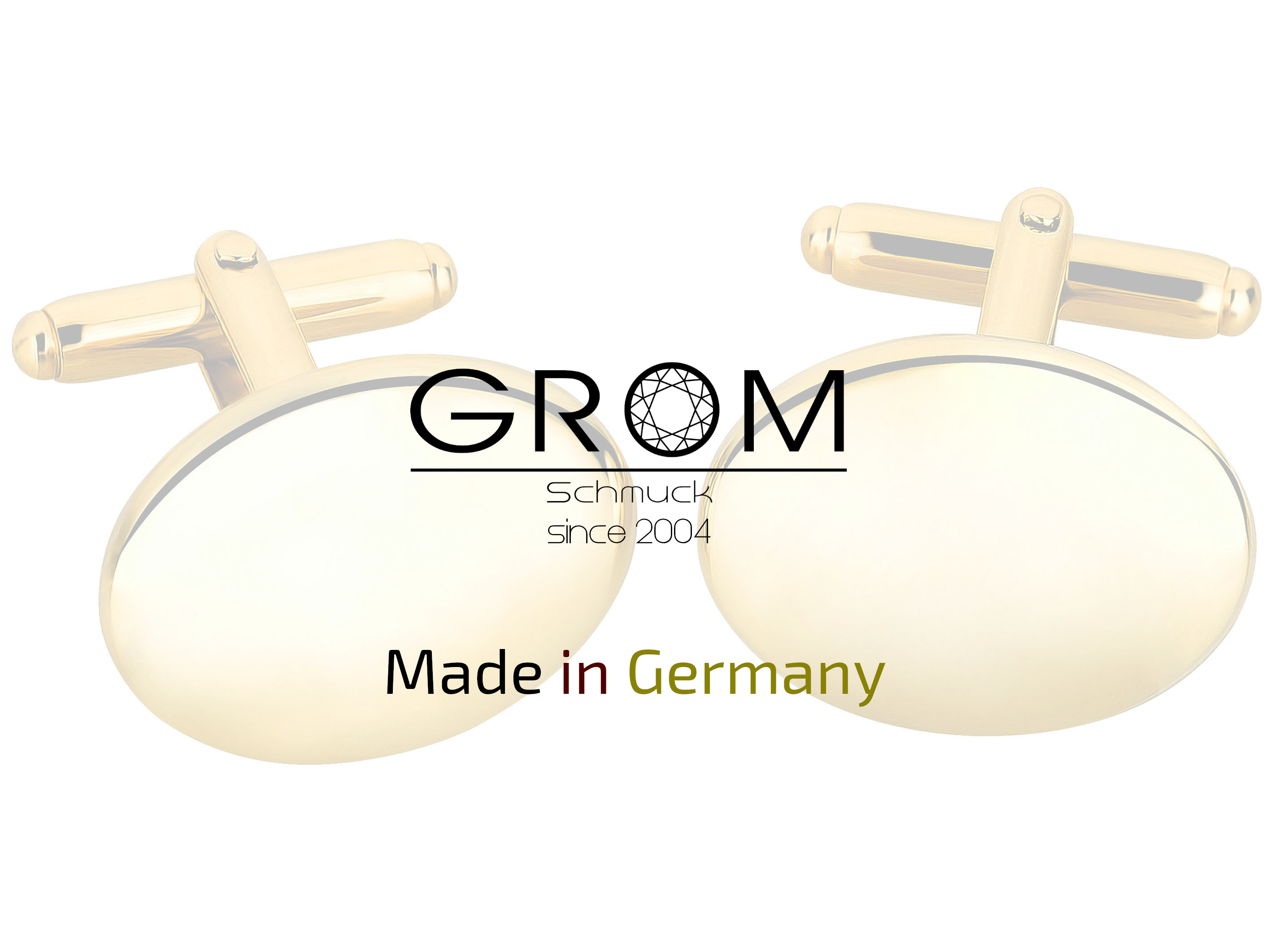 Grom Schmuck Made in Germany Manschettenknöpfe Gold 585 oval Manschettenknöpfe Gold 585 oval – Hergestellt in Deutschland