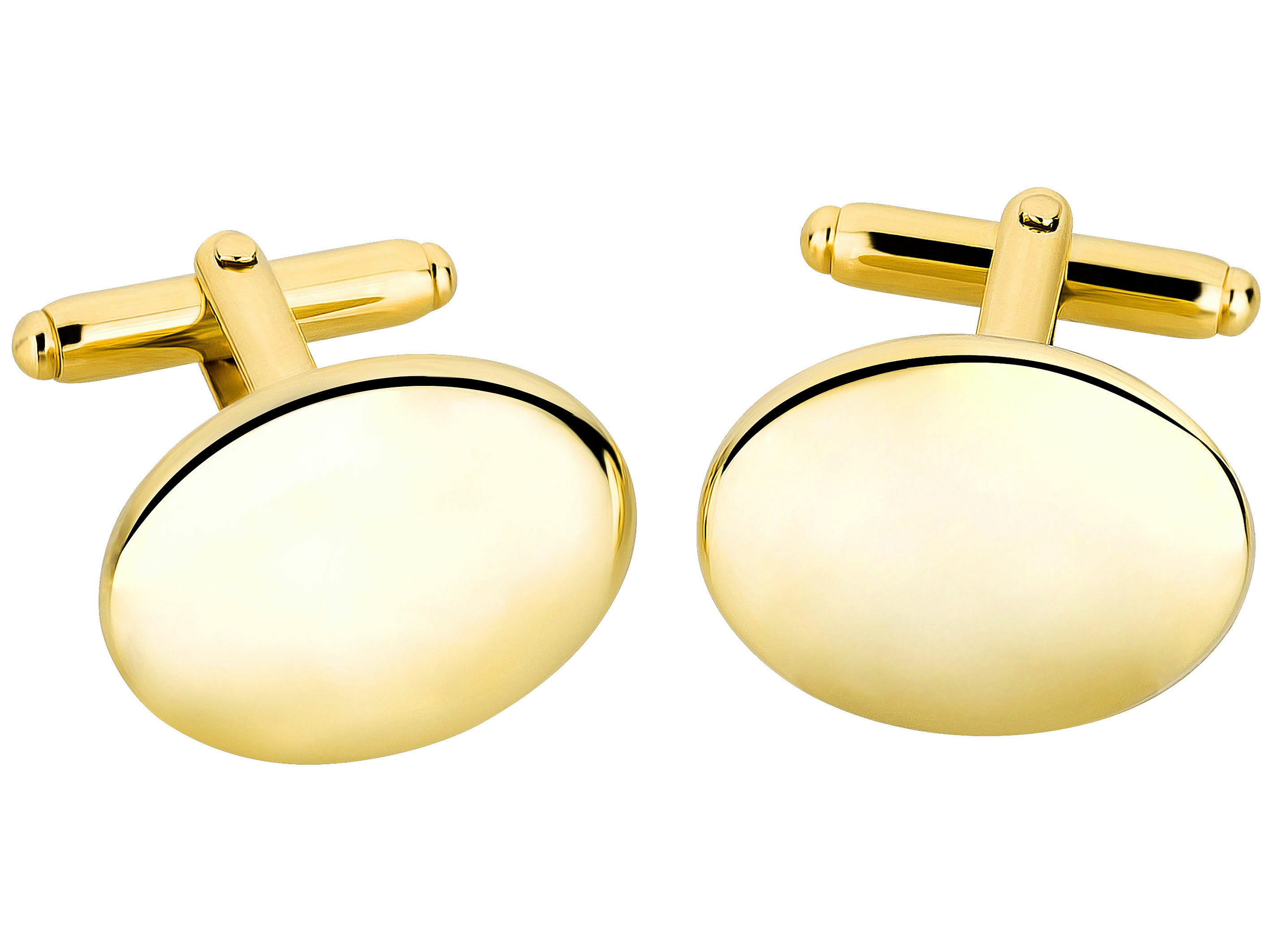 glanz-polierte Manschettenknöpfe Gold 585 oval Manschettenknöpfe Gold 585 oval