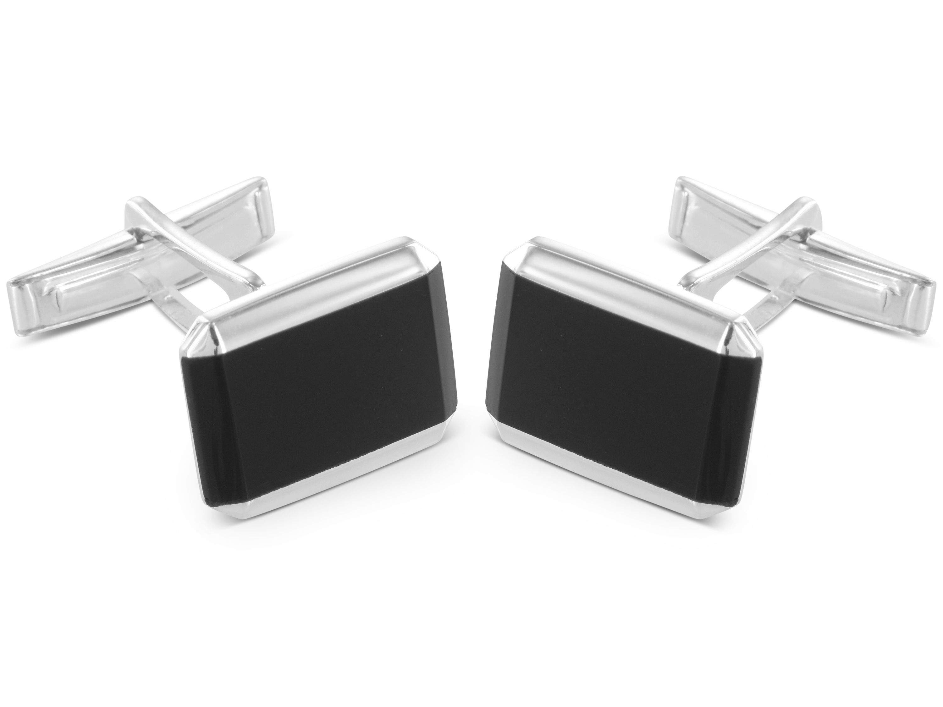 Manschetteknöpfe Onyx Silber silberne Manschetteknöpfe mit Onyx
