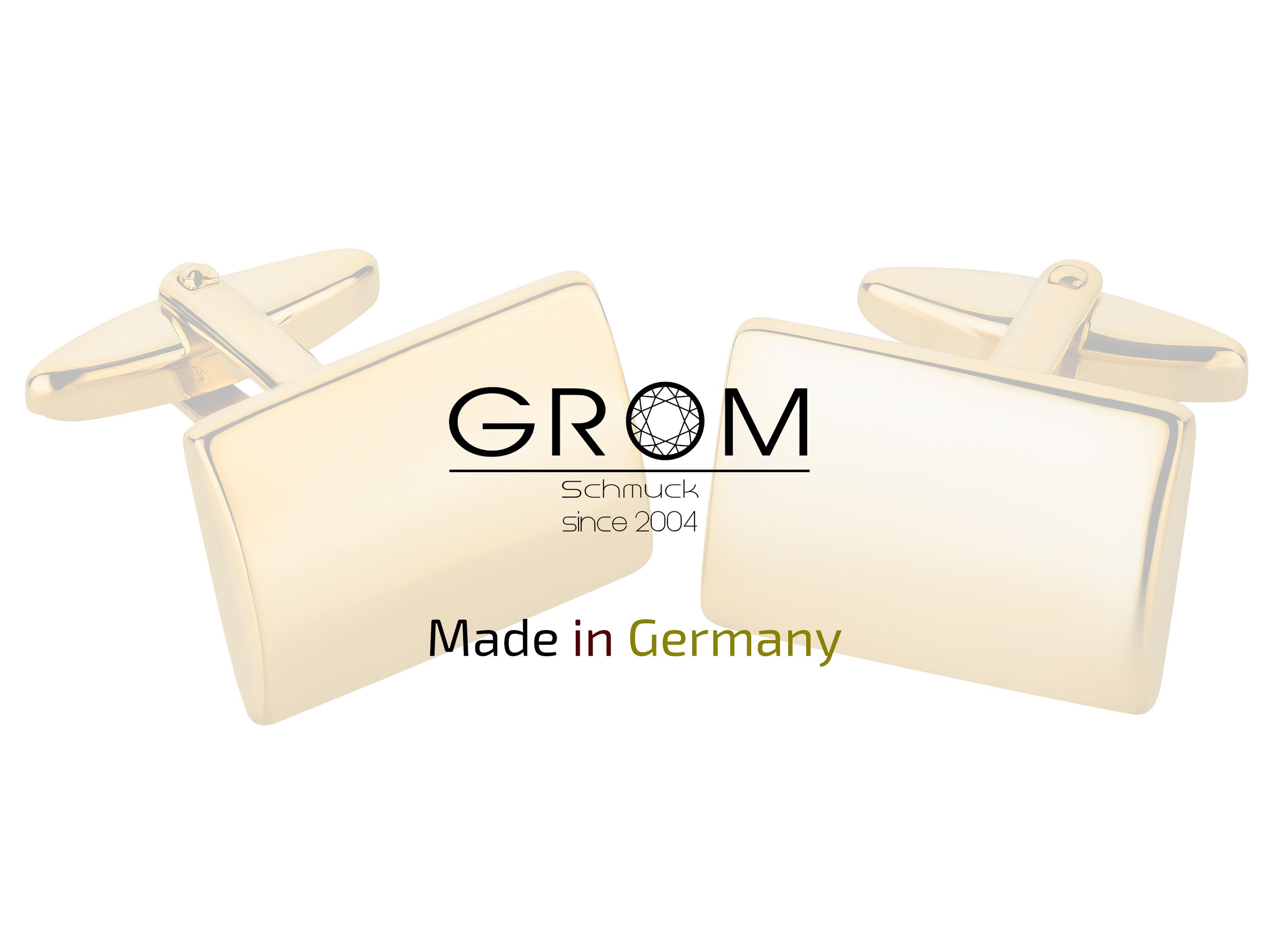 Grom Manschettenknöpfe Gold 585 konvex GROM Schmuck Echtgold Manschettenknöpfe Gold 585 rechteckig konvex