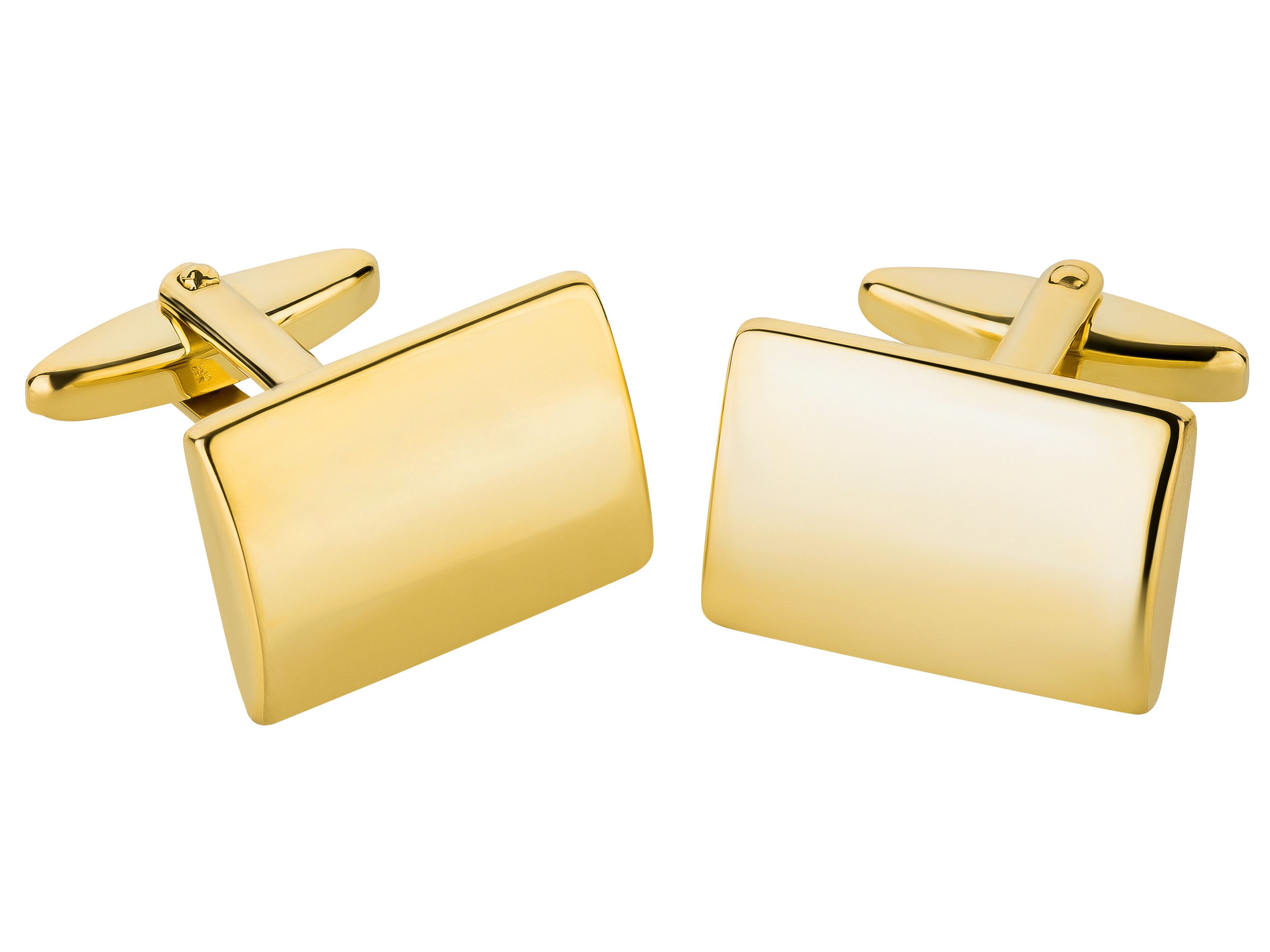 Grom Manschettenknöpfe Echtgold 585 rechteckig konvex Echtgold Grom Manschettenknöpfe Gold 585 rechteckig konvex