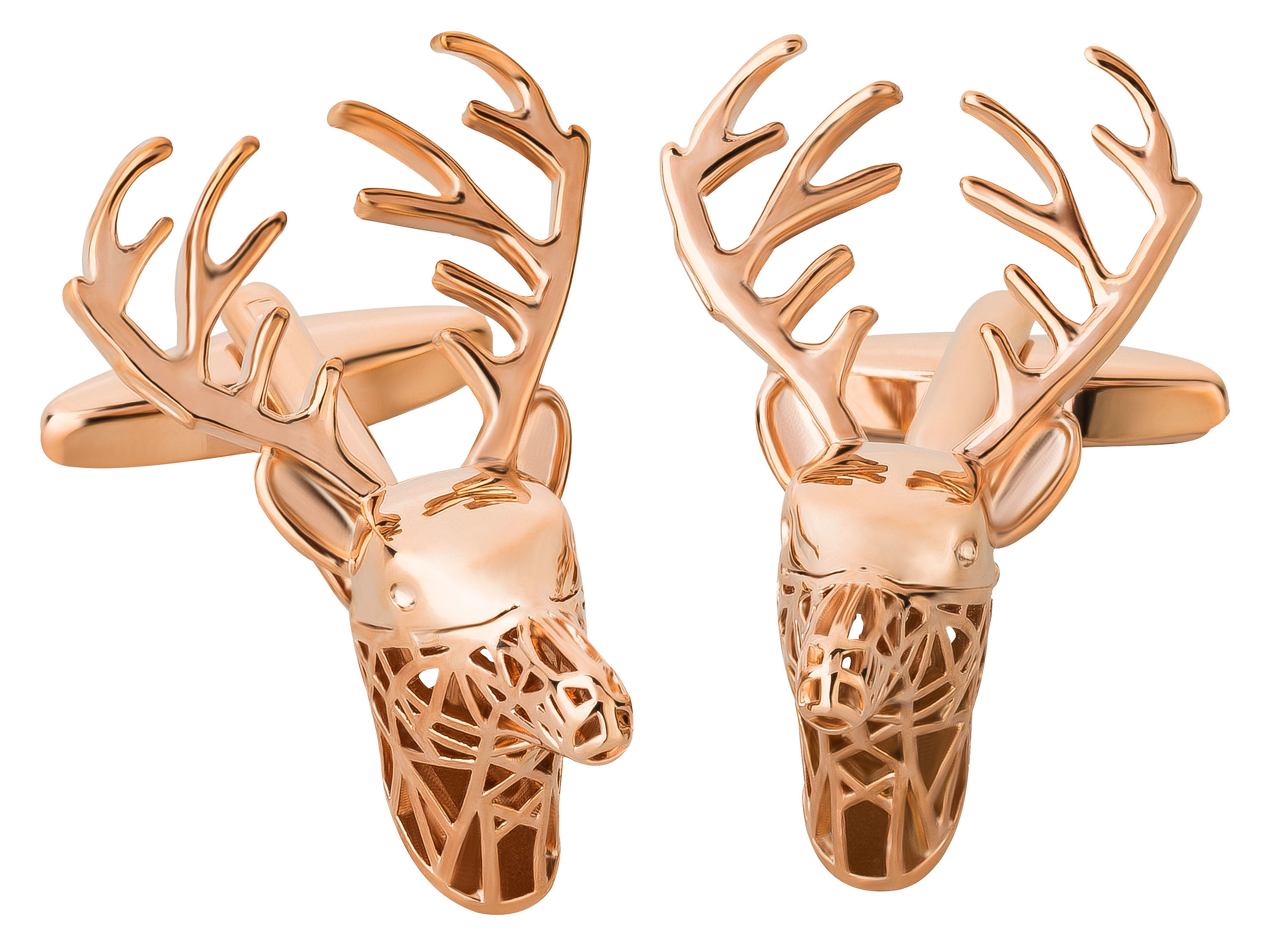 Hirschgeweih-Manschettenknöpfe rosegold TEROON Manschettenknöpfe Hirsch Geweih rosegold