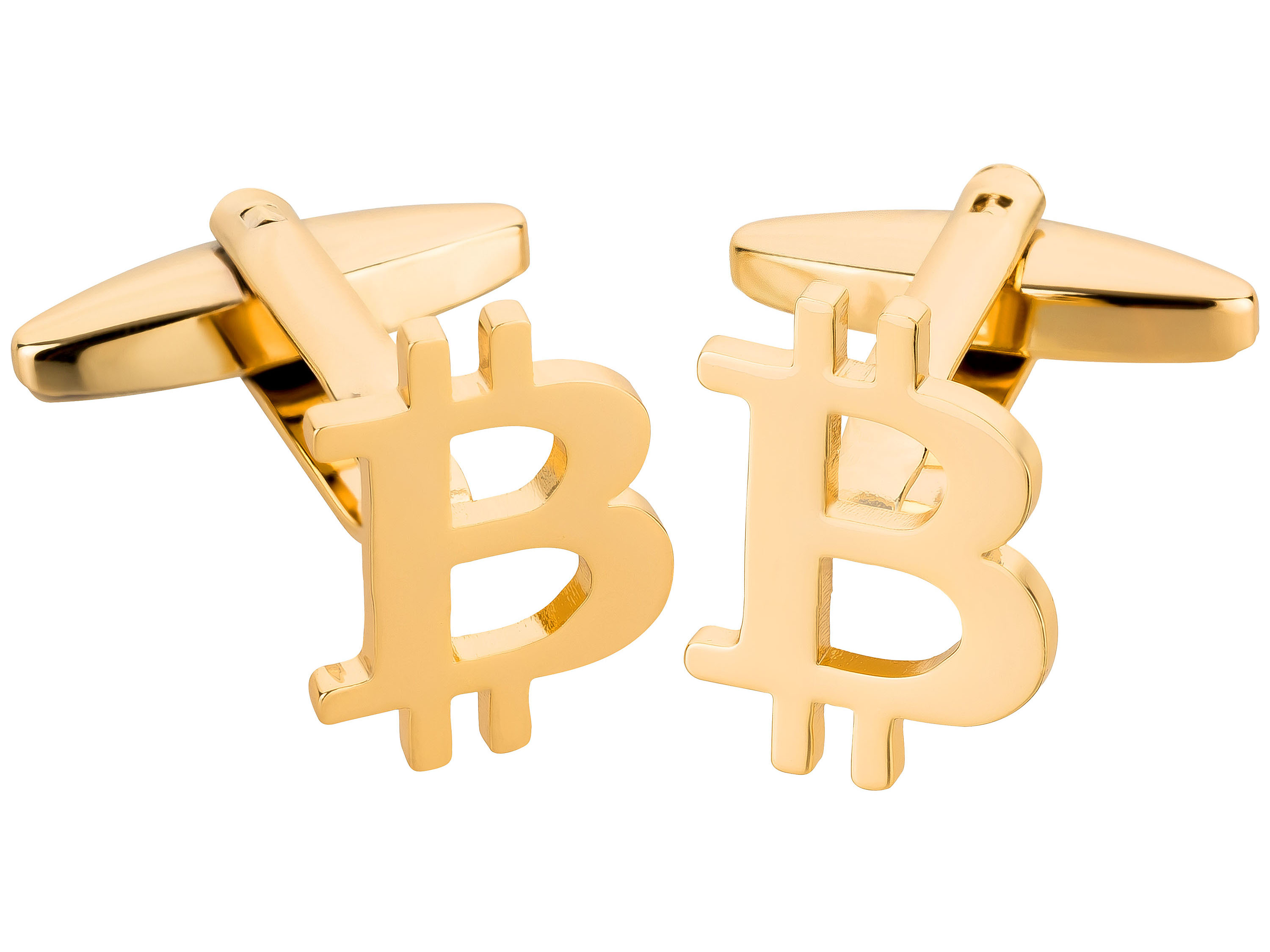 TEROON Manschettenknöpfe Bitcoin goldfarben TEROON Manschettenknöpfe Bitcoin goldfarben