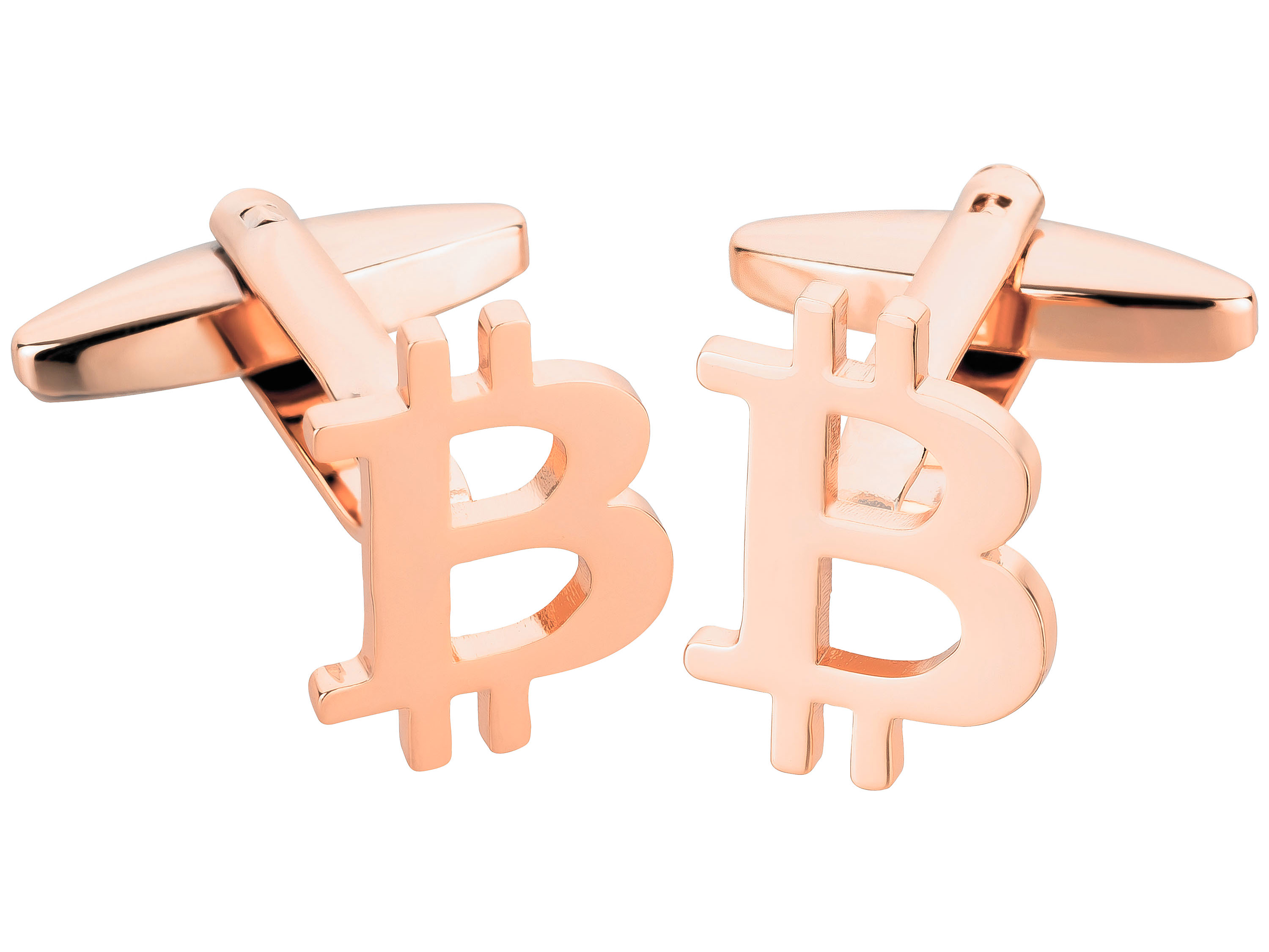 TEROON Manschettenknöpfe Bitcoin roségoldfarben TEROON Manschettenknöpfe Bitcoin roségoldfarben