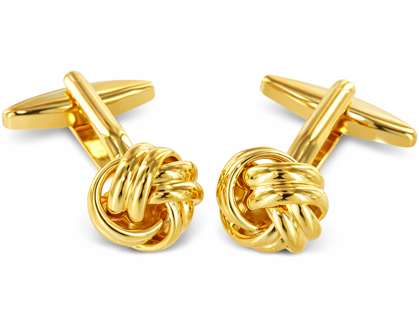 Klassische Manschettenknöpfe Knoten 18kt vergoldet Elegante Manschettenknöpfe Knoten 18kt vergoldet