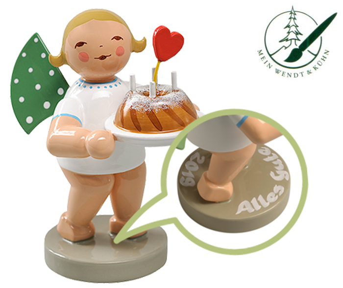 Wendt und Kühn Engel mit Kuchen und Herz mit Widmung Wendt und Kühn Engel mit Kuchen und Herz mit Widmung