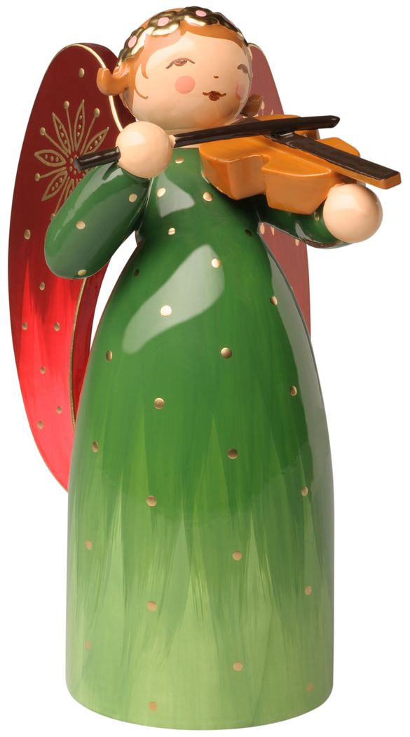 Wendt und Kühn Engel reich bemalt, grün, mit Violine 553/2Rgrün Wendt und Kühn Engel reich bemalt, grün, mit Violine 553/2Rgrün