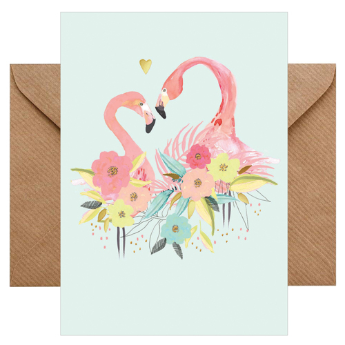 chicmic Grußkarte Flamingo Love Blanko mit Umschlag chicmic Grußkarte Flamingo Love Blanko mit Umschlag