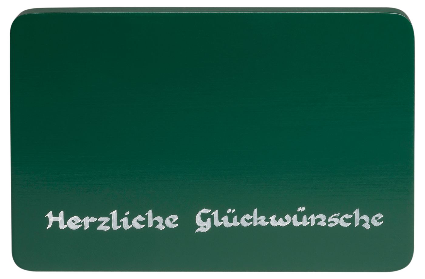 Wendt und Kühn Beschriftete Sockelplatte, grün, 'Herzliche Glückwünsche' Wendt und Kühn Beschriftete Sockelplatte, grün, 'Herzliche Glückwünsche'