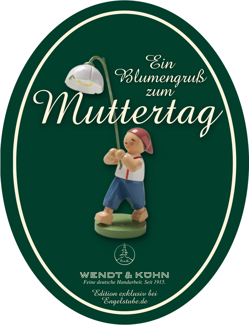 Muttertagsfigur Junge mit Märzenbecher 5248/4/MF in Spanschachtel von Wendt & Kühn Muttertagsfigur Junge mit Märzenbecher 5248/4/MF in Spanschachtel von Wendt & Kühn