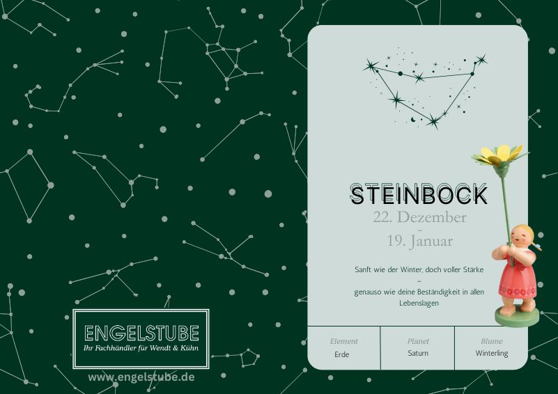 Sternzeichen-Kind Steinbock / Winterling (22. Dezember - 19. Januar) von Wendt und Kühn exklusiv in der Engelstube Sternzeichen-Kind Steinbock / Winterling (22. Dezember - 19. Januar) von Wendt und Kühn exklusiv in der Engelstube