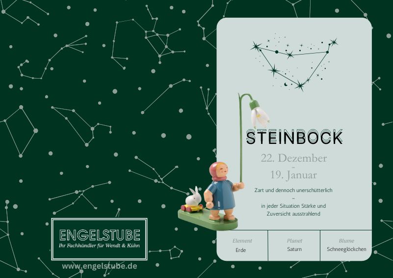 Sternzeichen-Kind Steinbock / Schneeglöckchen (22. Dezember - 19. Januar) von Wendt und Kühn exklusiv in der Engelstube Sternzeichen-Kind Steinbock / Schneeglöckchen (22. Dezember - 19. Januar) von Wendt und Kühn exklusiv in der Engelstube