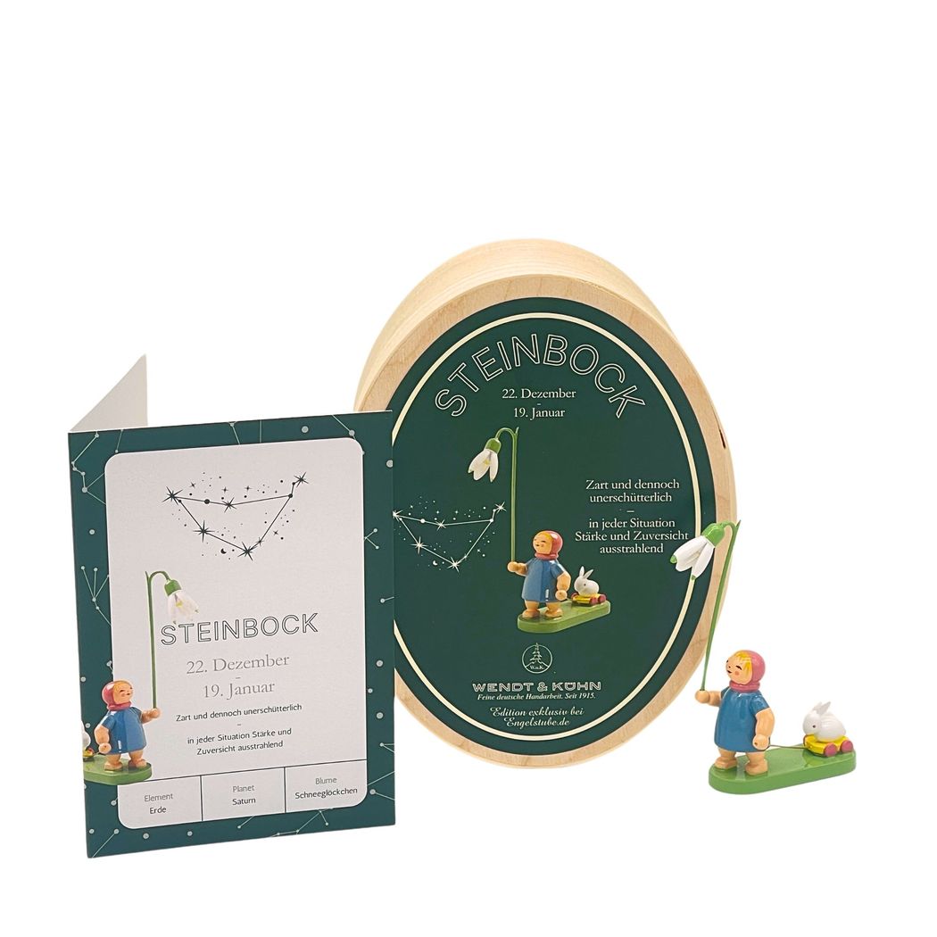 Sternzeichen-Kind Steinbock / Schneeglöckchen (22. Dezember - 19. Januar) von Wendt und Kühn exklusiv in der Engelstube Sternzeichen-Kind Steinbock / Schneeglöckchen (22. Dezember - 19. Januar) von Wendt und Kühn exklusiv in der Engelstube