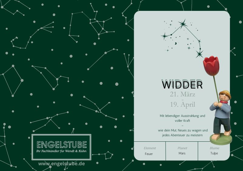 Sternzeichen-Kind Widder / Tulpe (21. März - 19. April) von Wendt und Kühn exklusiv in der Engelstube Sternzeichen-Kind Widder / Tulpe (21. März - 19. April) von Wendt und Kühn exklusiv in der Engelstube