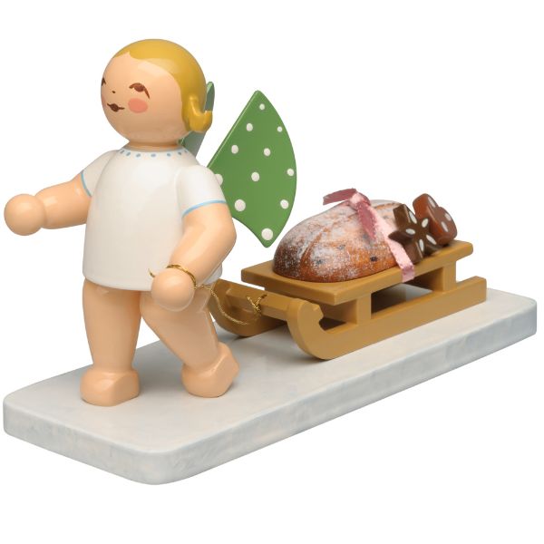 Grünhainichener Engel mit Stollen und Lebkuchen,650/173, Neuheit 2025 Grünhainichener Engel mit Stollen und Lebkuchen,650/173, Neuheit 2025