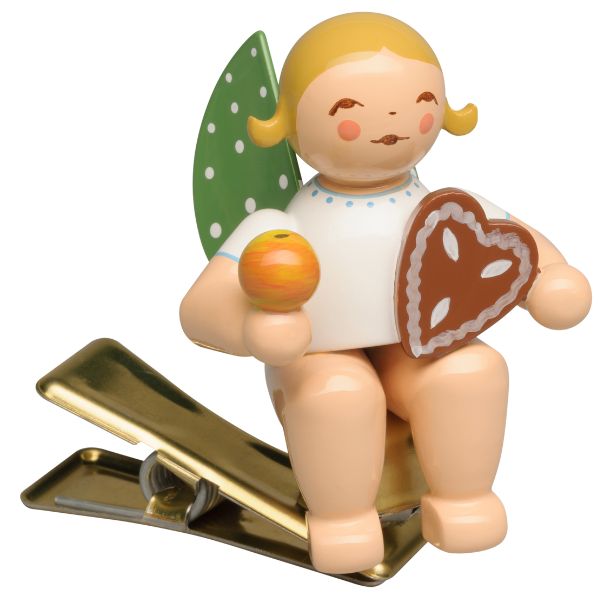 Neuheit 2025 von Wendt & Kühn, Engel auf Klemme mit Lebkuchen und Apfel Neuheit 2025 von Wendt & Kühn, Engel auf Klemme mit Lebkuchen und Apfel