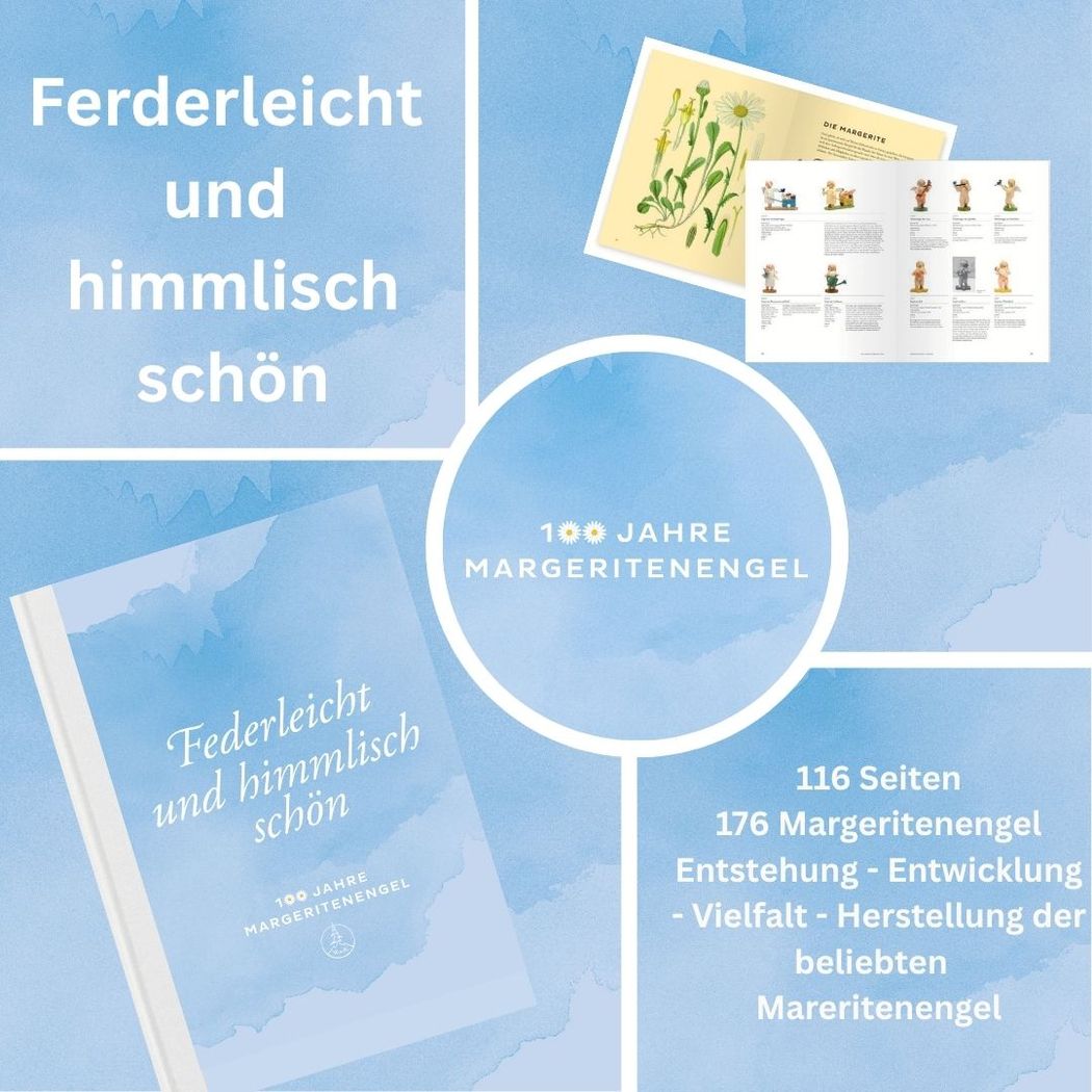 Buch „Federleicht und himmlisch schön – 100 Jahre Margeritenengel“ von Wendt und Kühn Buch „Federleicht und himmlisch schön – 100 Jahre Margeritenengel“ von Wendt und Kühn