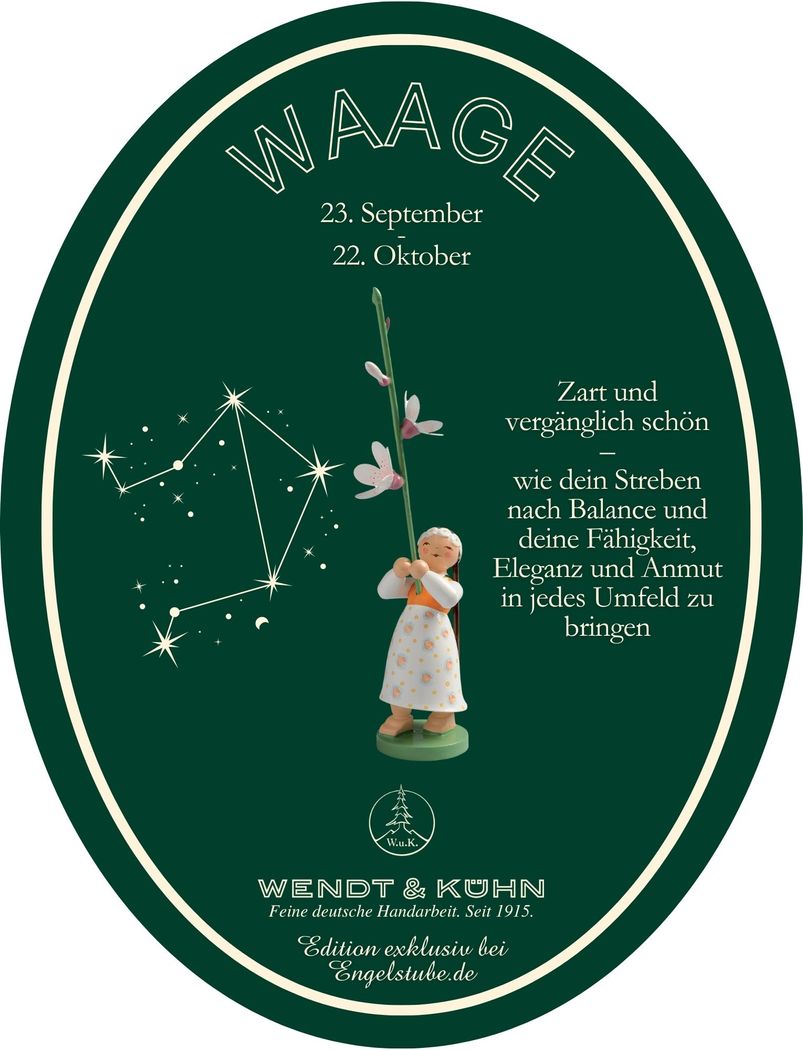 Sternzeichen-Kind Waage / Kirschblüte (23. September – 22. Oktober) von Wendt und Kühn exklusiv in der Engelstube Sternzeichen-Kind Waage / Kirschblüte (23. September – 22. Oktober) von Wendt und Kühn exklusiv in der Engelstube