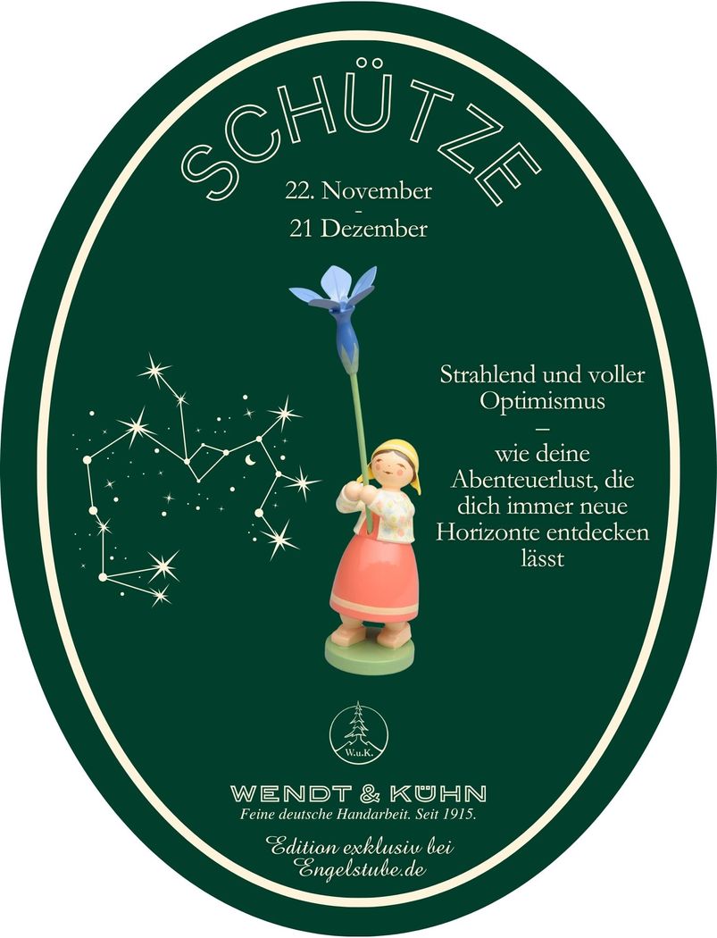 Sternzeichen-Kind Schütze – Frühlingsenzian (22. November – 21. Dezember) von Wendt und Kühn exklusiv in der Engelstube Sternzeichen-Kind Schütze – Frühlingsenzian (22. November – 21. Dezember) von Wendt und Kühn exklusiv in der Engelstube