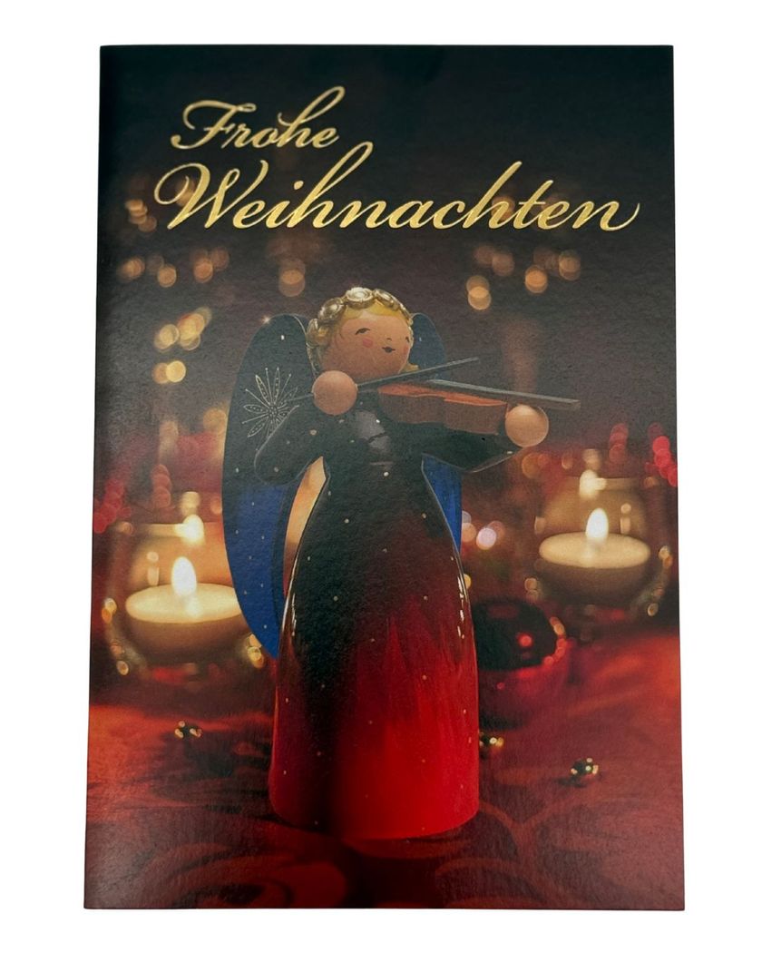 Original Wendt und Kühn Grußkarte Engel reich bemalt Original Wendt und Kühn Grußkarte Engel reich bemalt