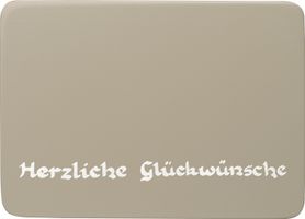 beschriftete Sockelplatte, silbergrau, "Herzliche Glückwünsche" von Wendt und Kühn Neuheit 2026