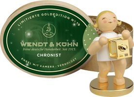 Limitierte Goldedition No. 19 Der Chronist, Engel mit Kamera in Spanschachtel 650/302/LE von Wendt & Kühn