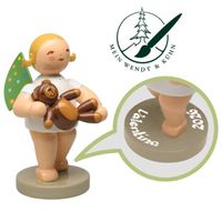 Engel mit farbigen Flügelpunkten und Teddy mit Widmung von Wendt & Kühn