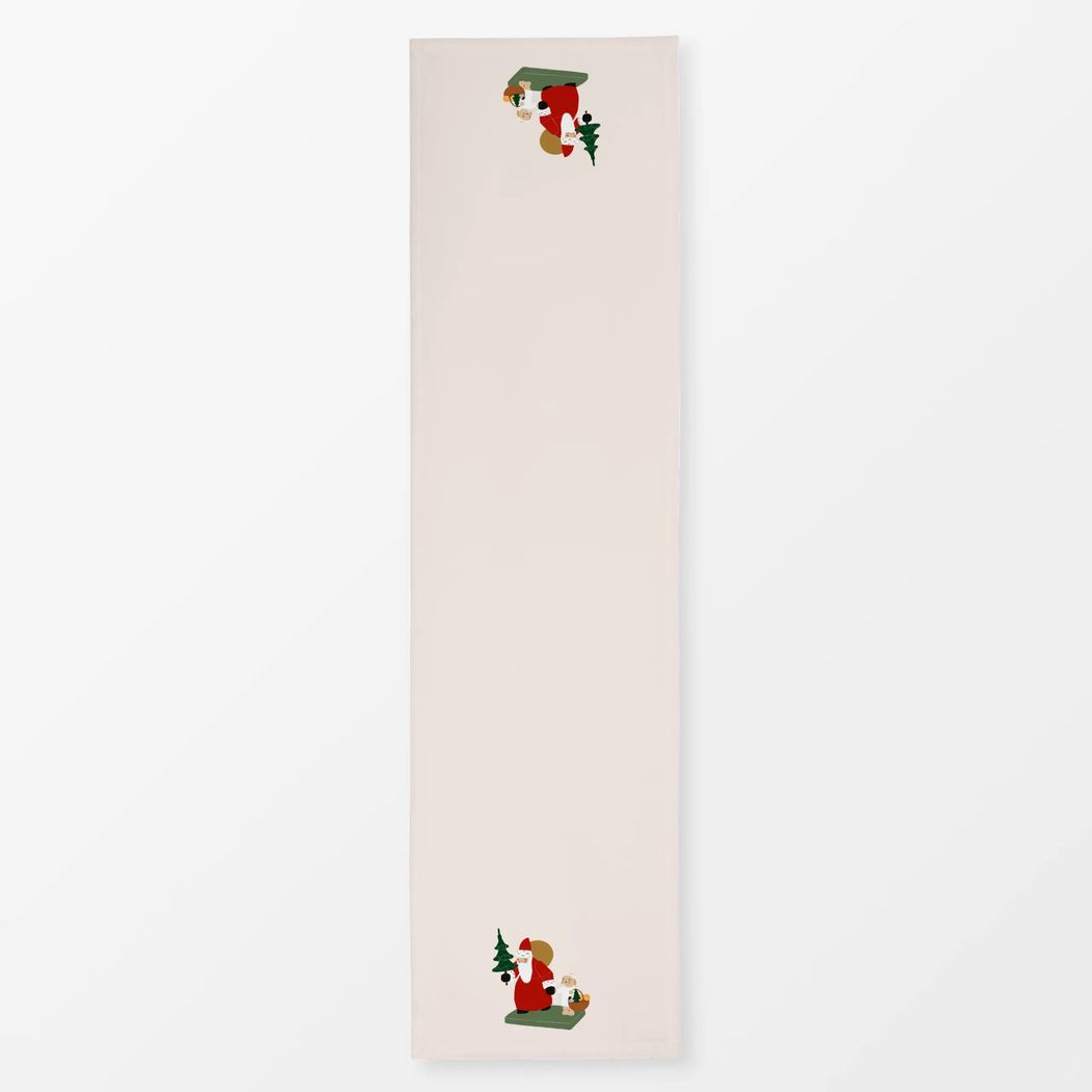 Tischläufer Weihnachtsmann mit Engel Beige mit Wendt und Kühn Muster Tischläufer Weihnachtsmann mit Engel Beige 40x150 cm, aus Polyester Canvas mit Wendt und Kühn Muster