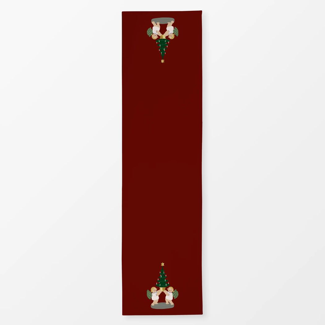 Tischläufer Engel mit Baum Rot mit Wendt und Kühn Muster Tischläufer Engel mit Baum Rot 40x150 cm, aus Polyester Canvas mit Wendt und Kühn Muster