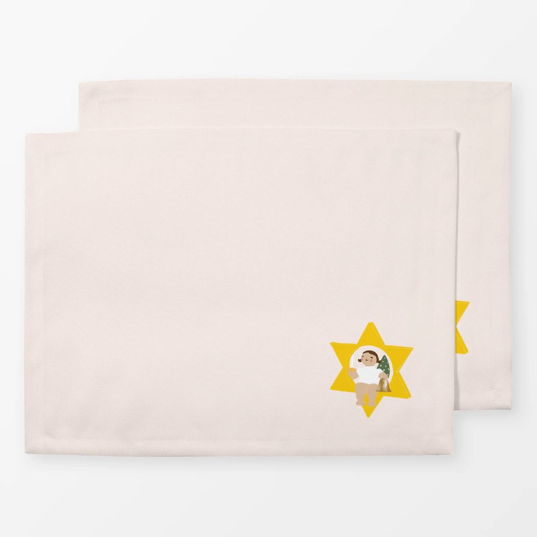 Tischset 2er Set Engel im Stern Beige mit Wendt und Kühn Muster Tischset 2er Set Engel im Stern Beige 45x35 cm, aus Polyester Canvas mit Wendt und Kühn Muster