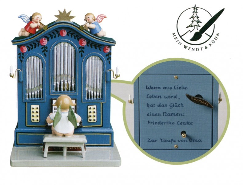 Wendt und Kühn Orgel mit Musikwerk mit 2-zeiliger Widmung Wendt und Kühn Orgel mit Musikwerk mit 2-zeiliger Widmung