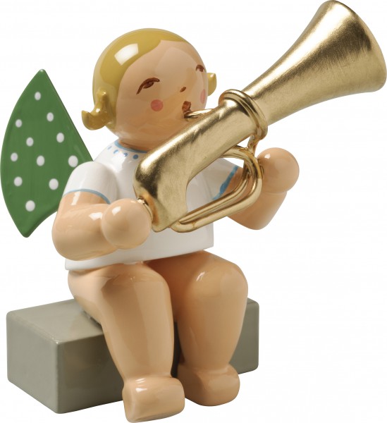 Engel mit Basstrompete, sitzend 650/28a von Wendt & Kühn Engel mit Basstrompete, sitzend 650/28a von Wendt & Kühn