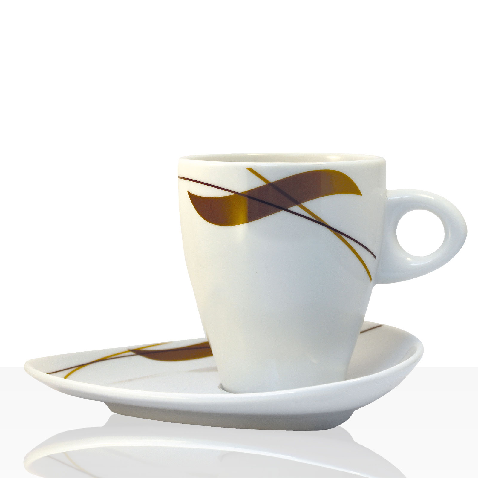 Coffeefair Kaffee-Geschirr - Milchkaffee-Tasse Einzel-Set im edlen Design, Tasse + Untertasse