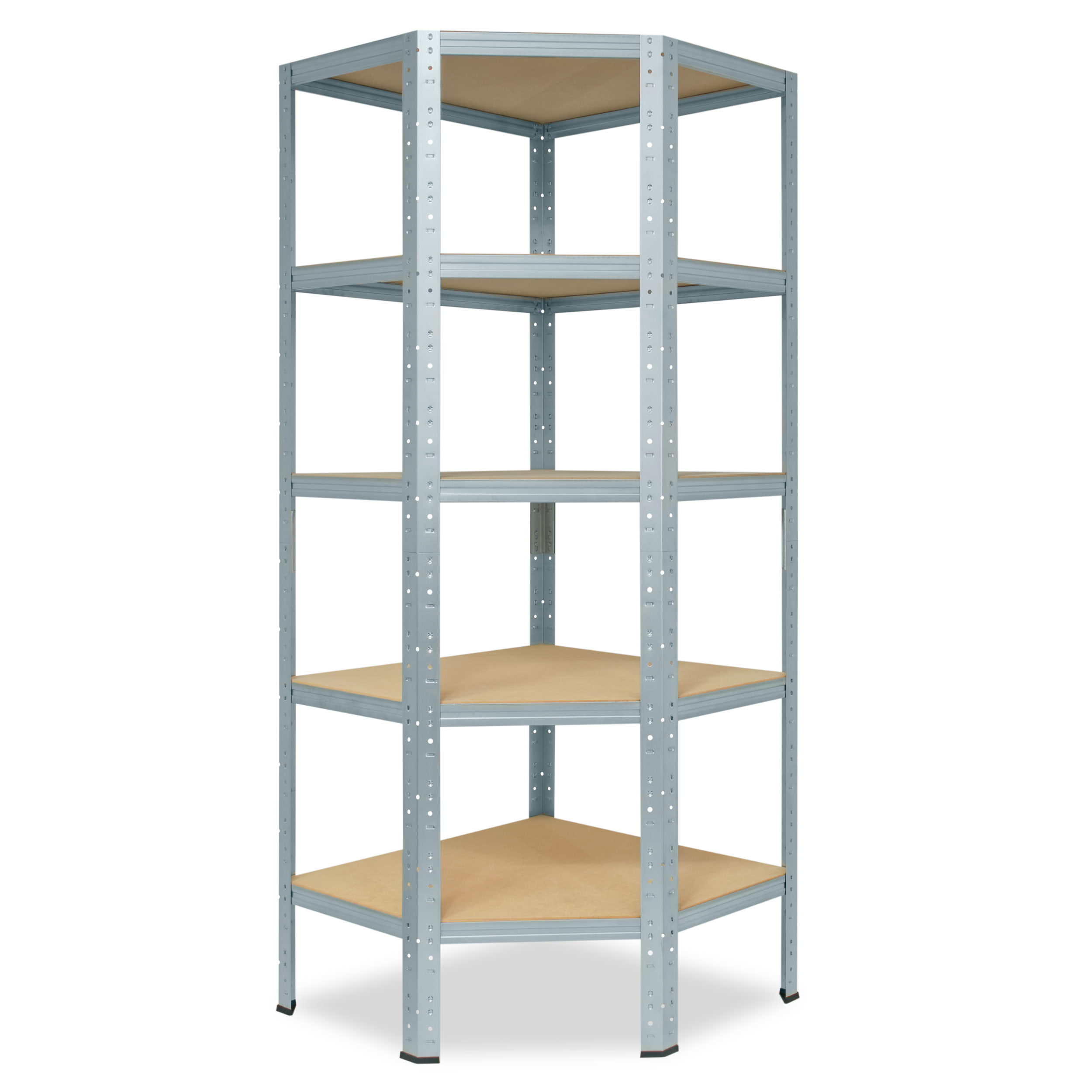 shelfplaza HOME 200x80x50 cm Eckregal in verzinkt mit 5 Böden und 175 kg Traglast pro Boden