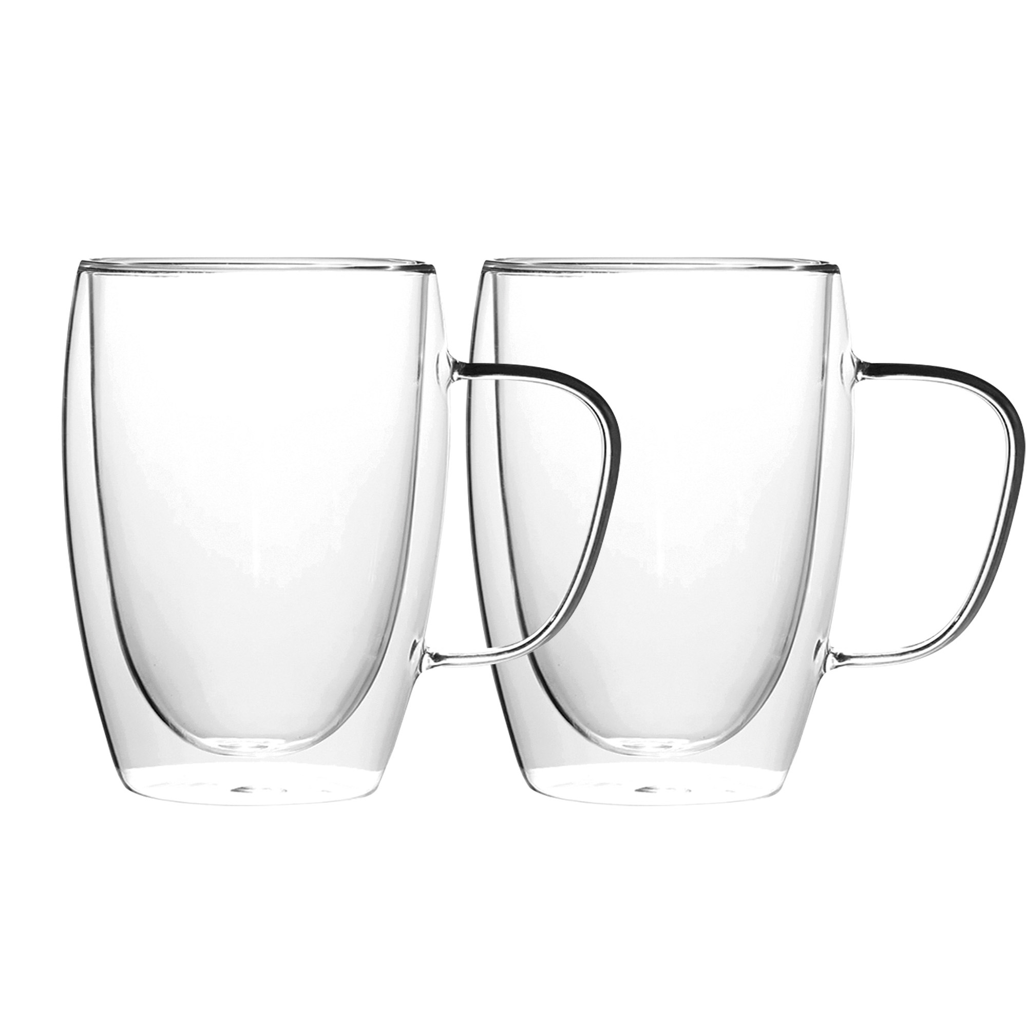 Thermogläser mit Henkel doppelwandig (2 x 350ml) Tassen aus Borosilikatglas