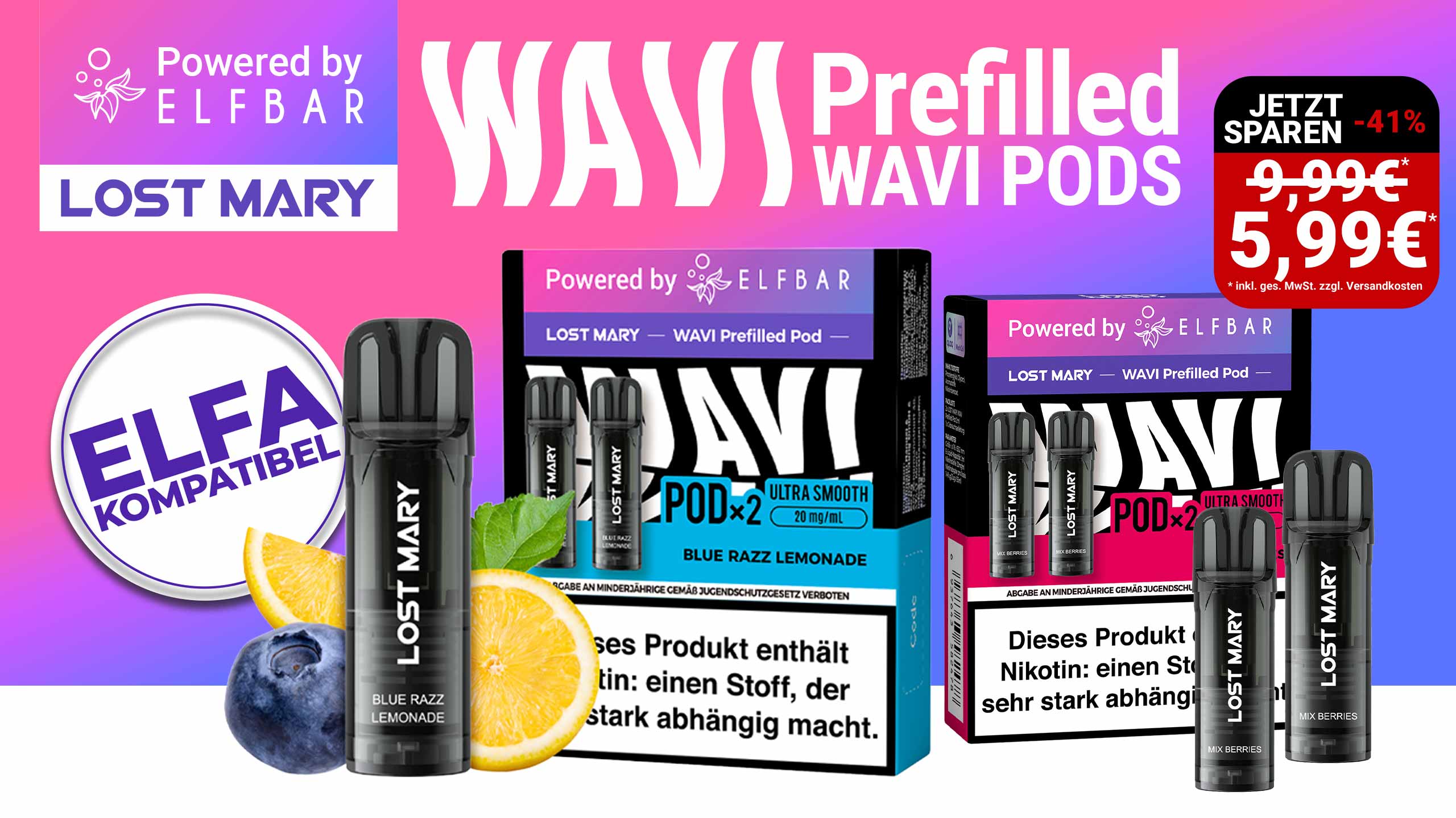 Lost Mary WAVI Prefilled Pods - ELFA kompatibel