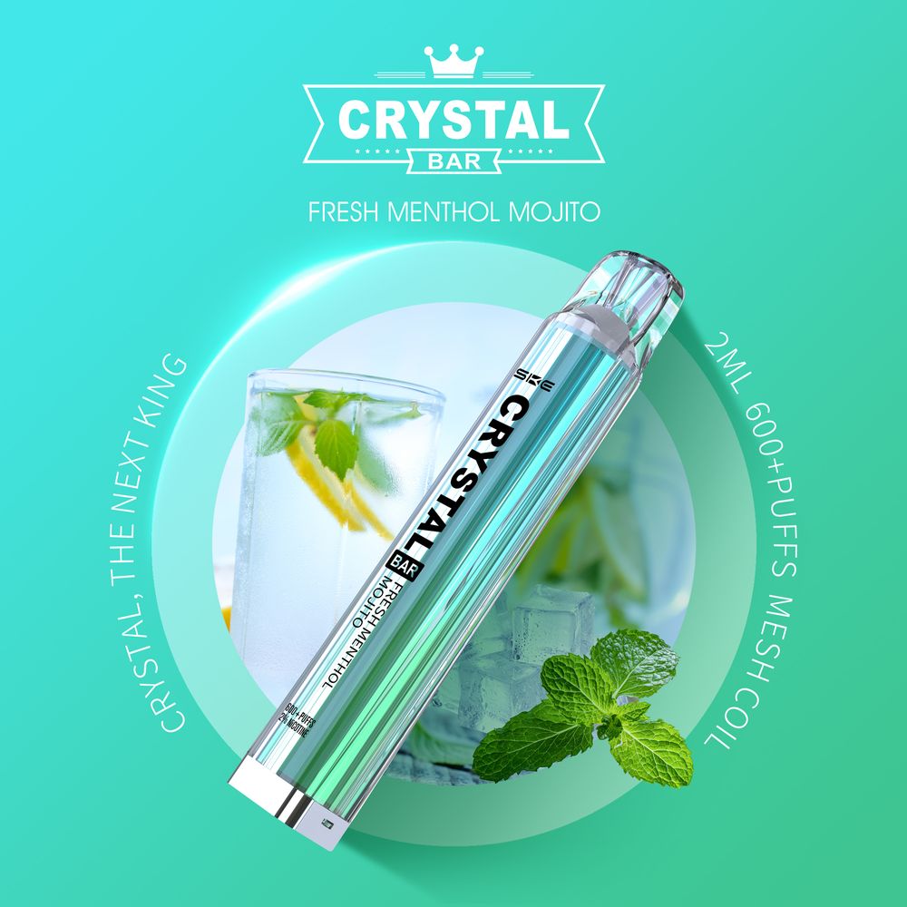 papa vapes fresh menthol mojito crystal bar SKE Crystal Bar 600 Fresh Menthol Mojito 2% Nikotin |