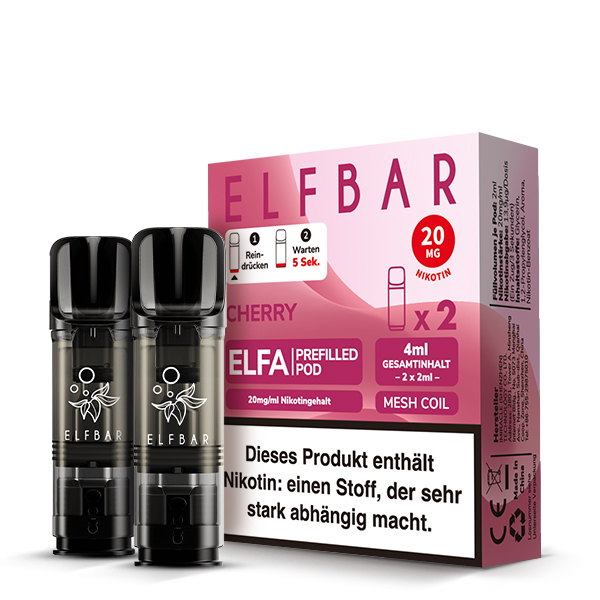 elfbar pods penny ELFA Cherry / Cherry Candy 20mg Nikotin 2er Pack zubehoer elf bar pods nachfüllen Flavour:Mad Blue Inbetriebnahme der Elfbar ELFA