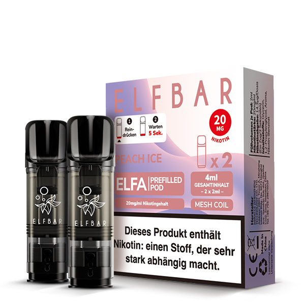 elfbar pods peach ice ELFA / Juicy Peach 20mg Nikotin 2er Pack kokosnuss Nikotin Nikotingehalt:1% 20mg Watermelon Ice Liquid