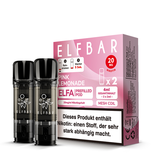 elfbar akkuträger pink ELFA Lemonade 20mg Nikotin 2er Pack Flavour-Blackcurrant vape pink Geschmack:Strawberry Apricot Elfbar Grape 600 Züge
