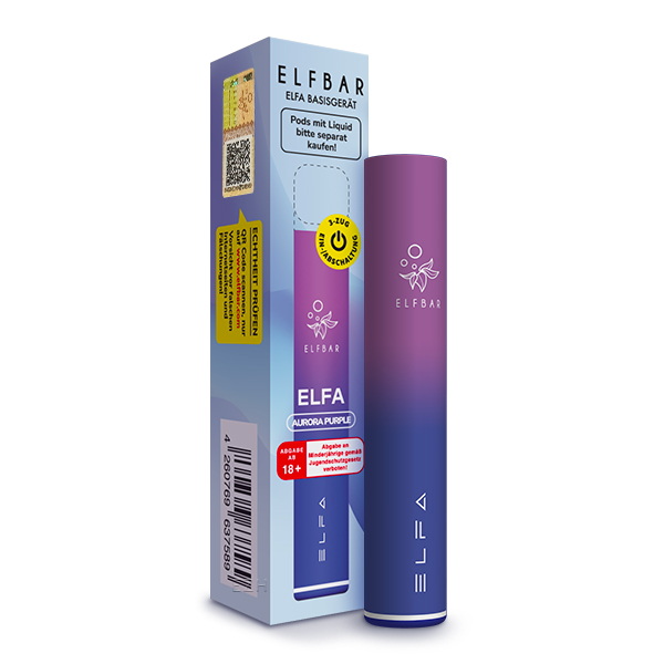 elfbar akkuträger lila ELFA Pod Kit 500 mAh Akku - Aurora Purple elfbar lila geschmack ELFBAR Master Akkuträger - disposable alternative Colour:Kiwi Passionfruit Guava - Green