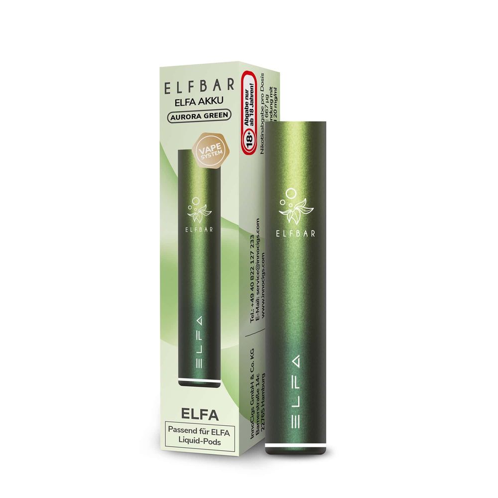 elfbar pod träger ELFA Kit 500 mAh Akku - Aurora Green elf bar elfa pods nachfüllen Paket] ELFBAR ELFA Pods Manufacturer_Elf Bar Flavour:Blueberry Raspberry