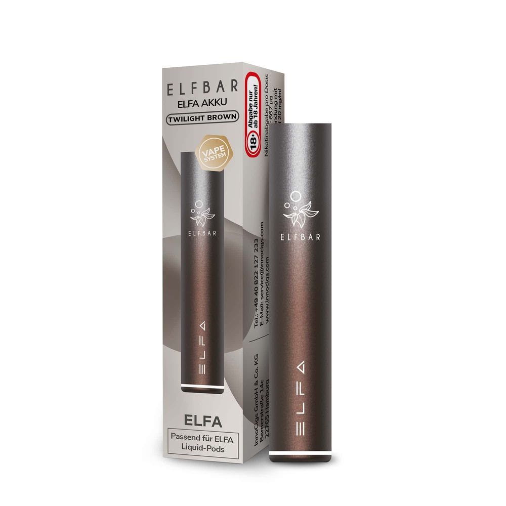 elfbar elfa akku Pod Kit 500 mAh - Twilight Brown liquid elfbar elfa akkuträger Color:Cyan ELFBAR Max Pods und