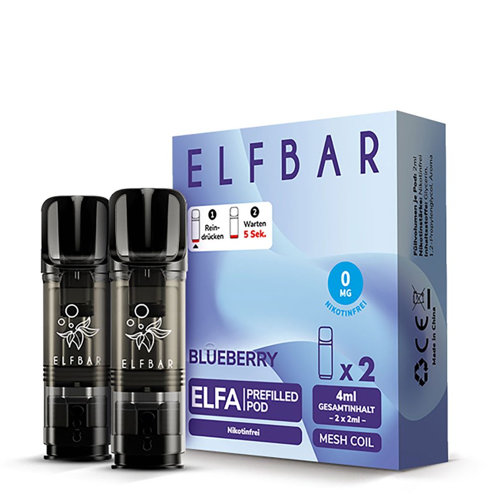elfbar nikotinfrei preis ELFA Blueberry 0mg Nikotin 2er Pack New In: View All Elfa pro Geschmack::Pineapple Lemon Qi Elfbar zieht nicht? Airflow-Probleme