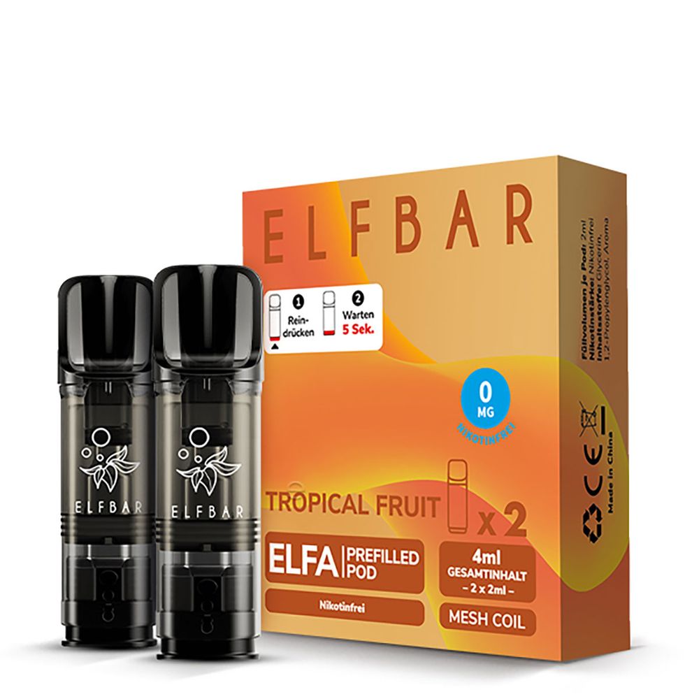 elfbar pod schmeckt nach nichts ELFA Tropical Fruit 0mg Nikotin 2er Pack elf bar pods geschmack ELF BAR ELFA Blueberry MTL Flavor:Strazz